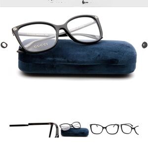 Gucci Black Women's Eyeglasses
New and never applied prescription. Silk pouch.
